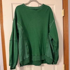 Aerie green oversized crew neck size small